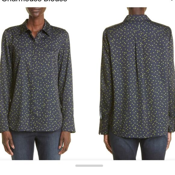 Lafayette 148 New York Scottie Painterly Dots
Charmeuse Blouse - Picture 1 of 10